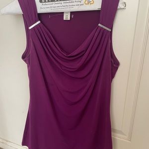 Plum sleeveless blouse